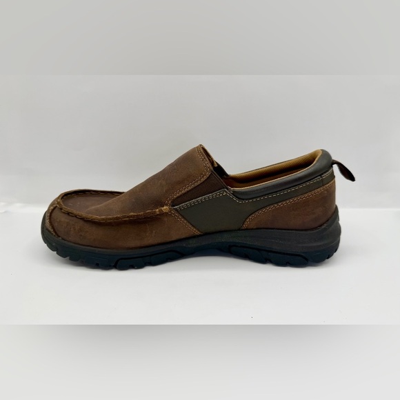 Timberland Boy, Dark Brown Leather Moc Toe Slip-Ons Loafer Shoes Size 6 - Picture 6 of 13